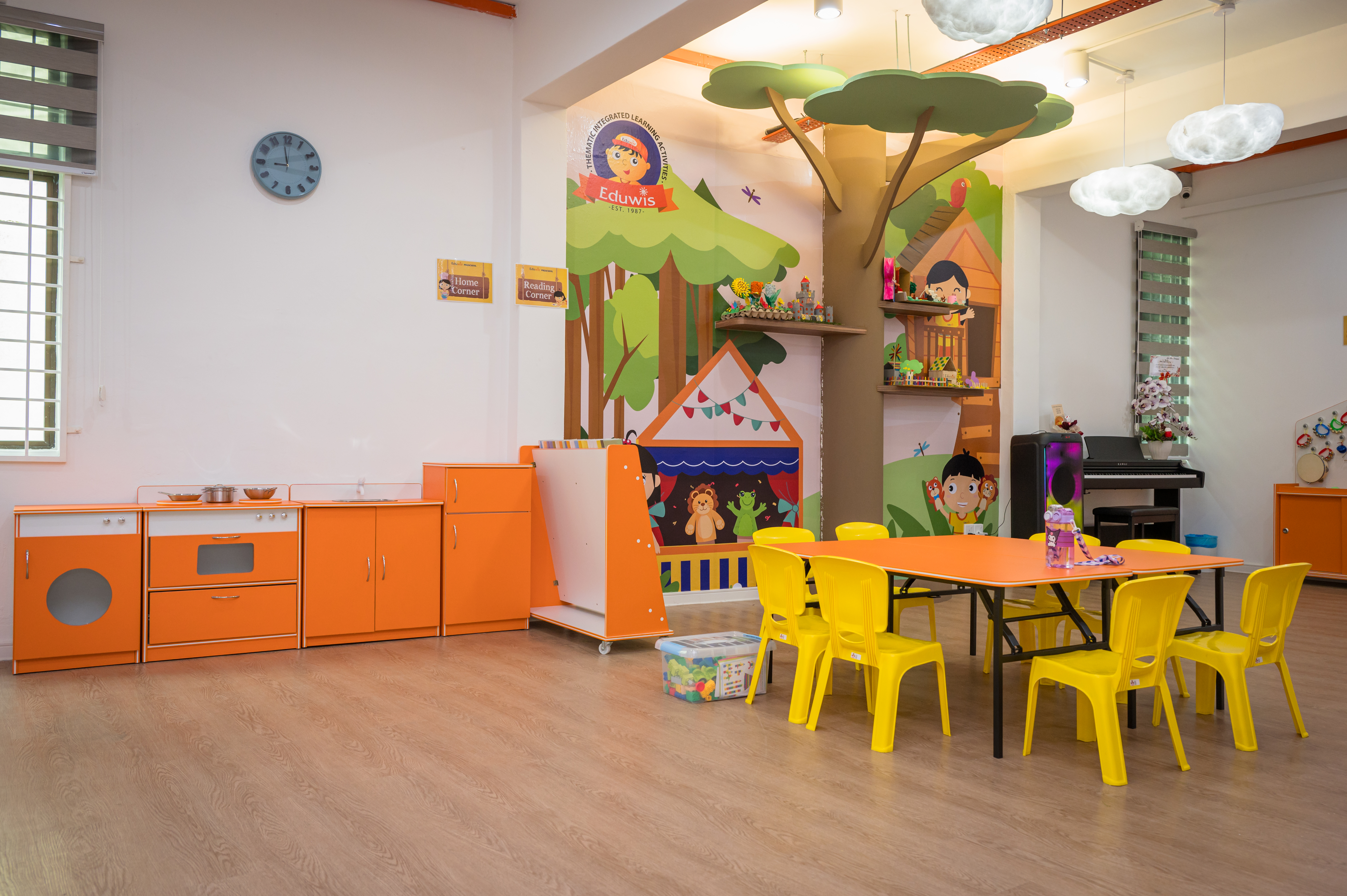 A grand piano for basic piano learning in a preschool in Melaka
